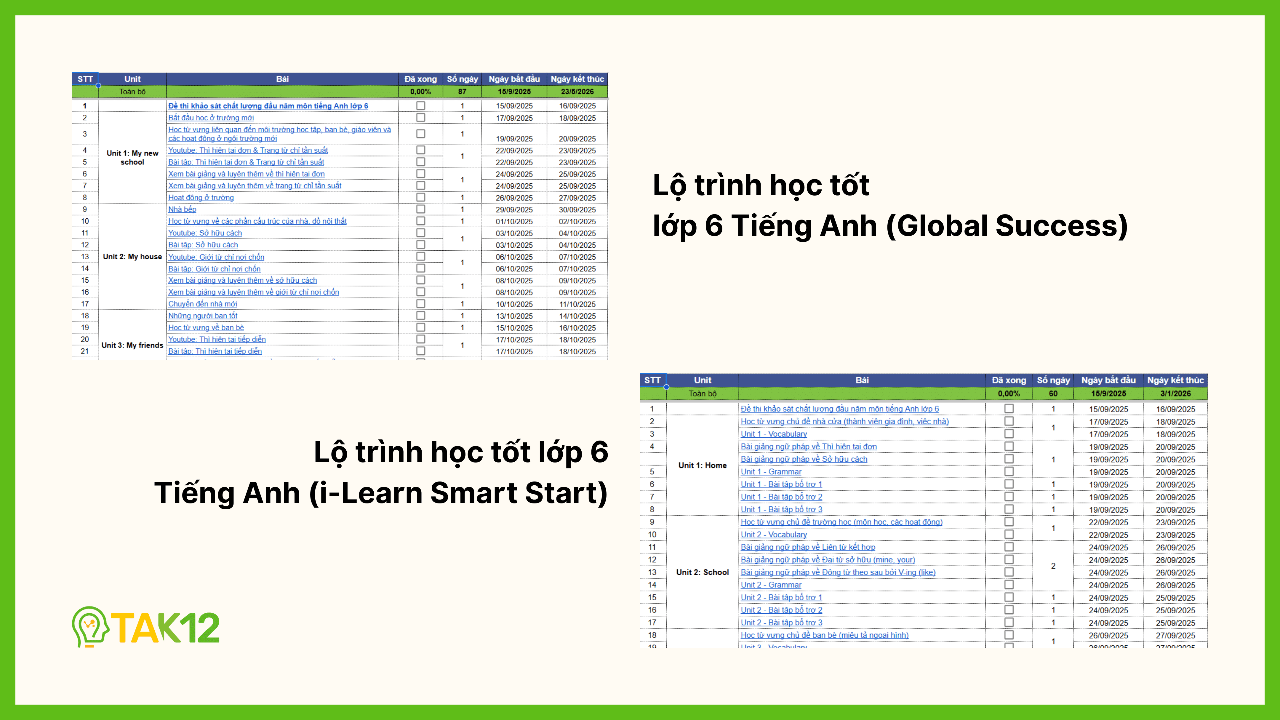 Lộ trình học tốt lớp 6 Tiếng Anh